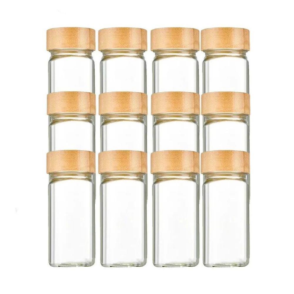 12pcs Glass Spice Jars Set