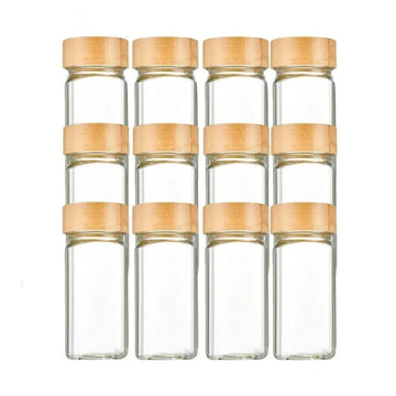 12pcs Glass Spice Jars Set