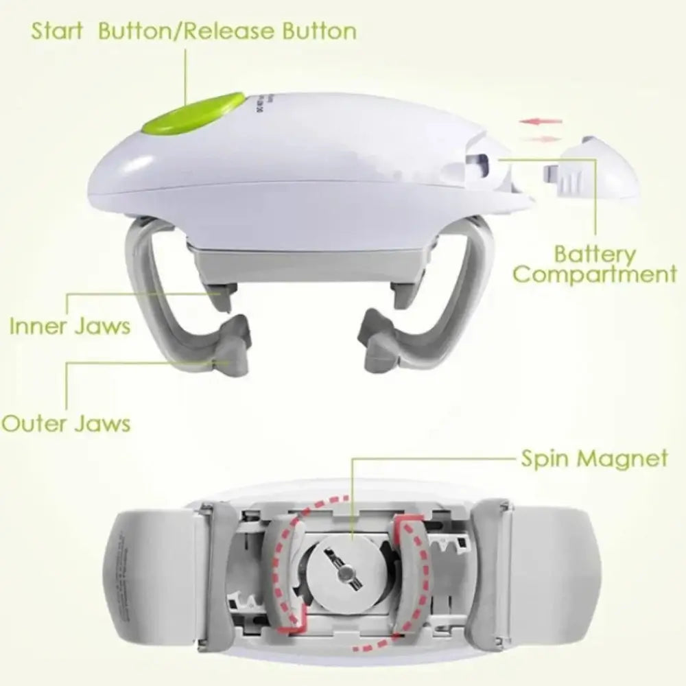 The automatic electric jar opener dimensions and functionality.