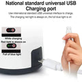 A graphic stating that the USB charging port is a national standard universal port.